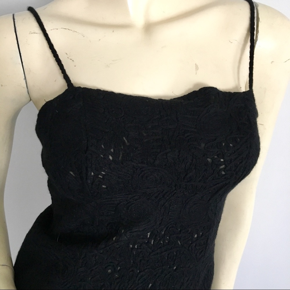 Malo sleeveless black cashmere midi dress vintage